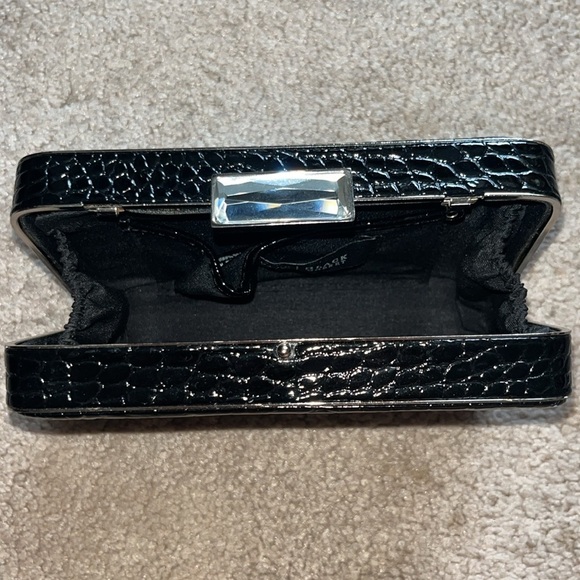 White House Black Market black snakeskin mini hard case clutch - Picture 5 of 6